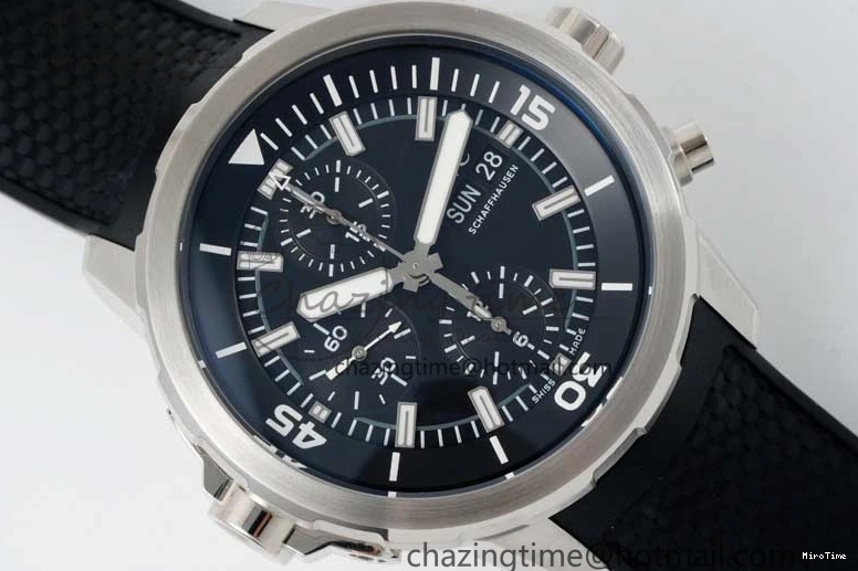 MIROTIME 1226 Aquatimer Chrono SS RSF 1:1 Best Edition Black Dial on Black Rubber Strap A EyeCatching 7073